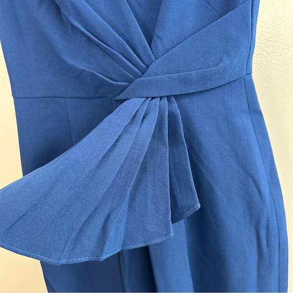 Adrianna Papell Blue Sleeveless V-neck Wrap Pleated Shift Dress Size 2 - Picture 5 of 9